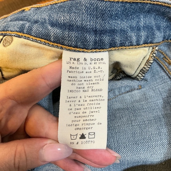 Rag & Bone/JEAN The Dre Slim Boyfriend Jeans Bradford Wash Size 28 Made in USA - Picture 9 of 16